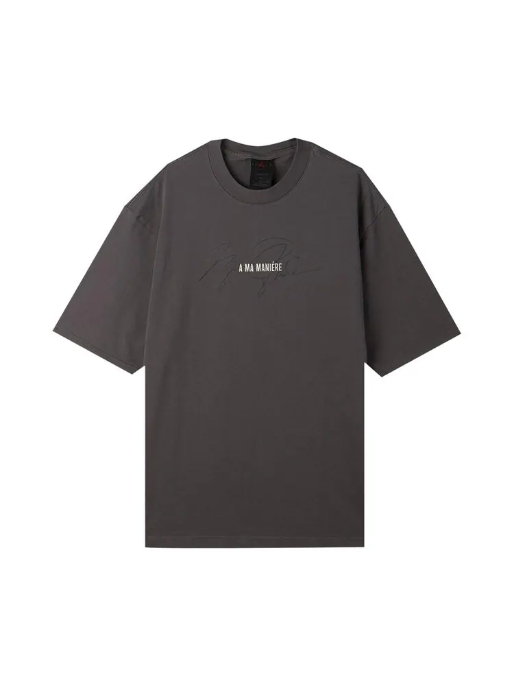 Футболка Air Jordan x A Ma Maniére Short-Sleeve 'Fog/Light Cream' — изображение 1 из 1, серый