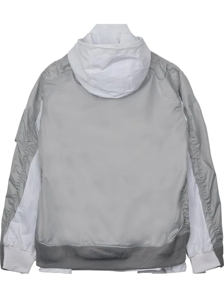 Куртка Nike x Sacai Layered Bomber Jacket 'Grey Fog' — изображение 2 из 2, серый
