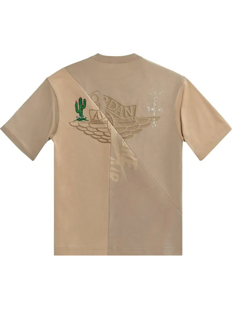 Футболка Cactus Jack by Travis Scott x Jordan Short-Sleeve T-Shirt 'Khaki/Desert' — изображение 2 из 2, загар