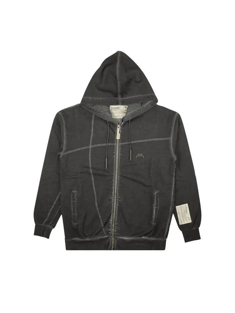 Худи A-Cold-Wall* Faded Zip Up Logo Hoodie Grey — серый