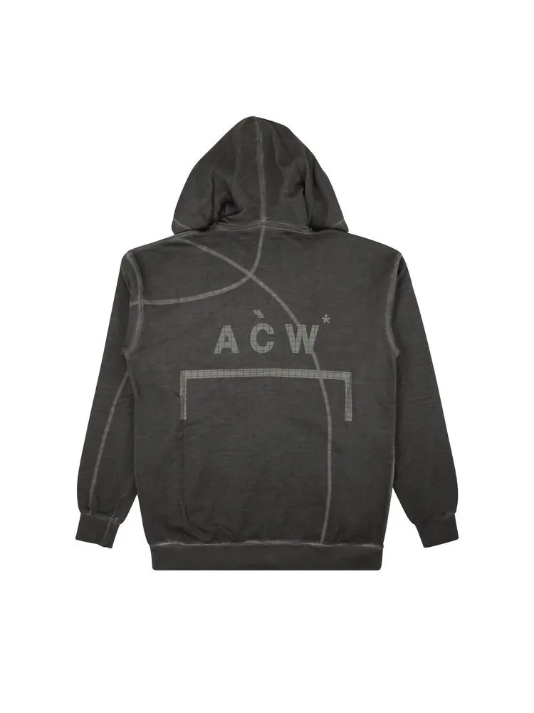 Худи A-Cold-Wall* Faded Zip Up Logo Hoodie Grey — изображение 2 из 2, серый