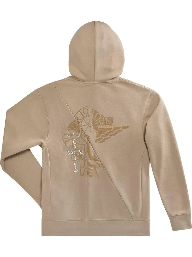 Худи Cactus Jack by Travis Scott x Jordan Pullover Hoodie 'Khaki/University Red' — изображение 2 из 2, загар