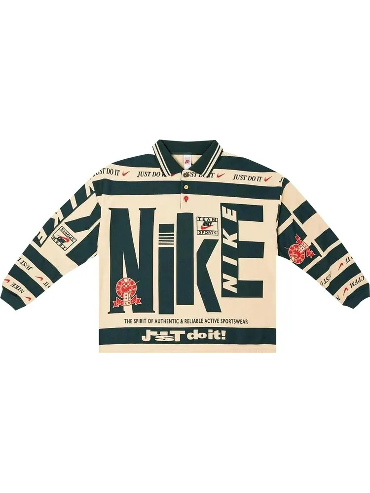 Лонгслив Nike x Cactus Plant Flea Market Long-Sleeve Polo 'Natural' — изображение 1 из 2, бежевый