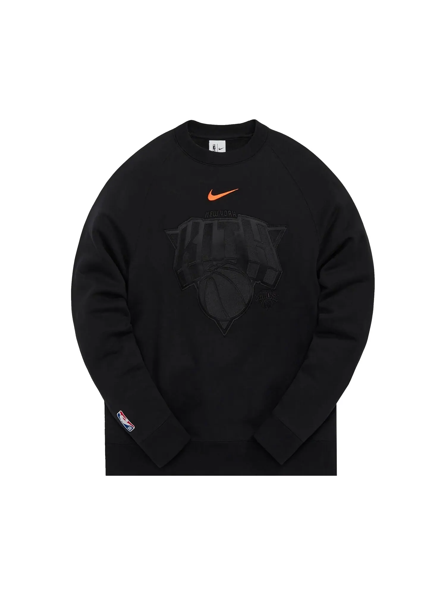 Флисовый свитер с круглым вырезом Kith & Nike для New York Knicks — изображение 1 из 2, черный