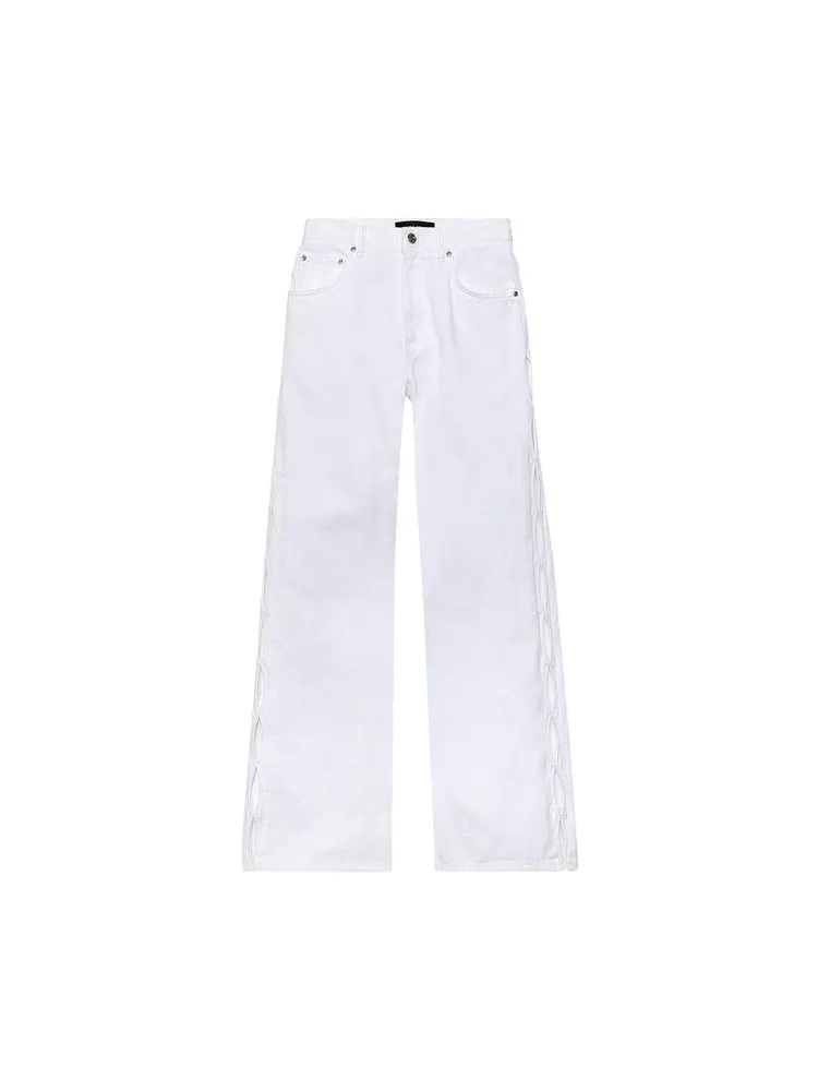 Брюки PURPLE BRAND Wide Side Cut Out — белый