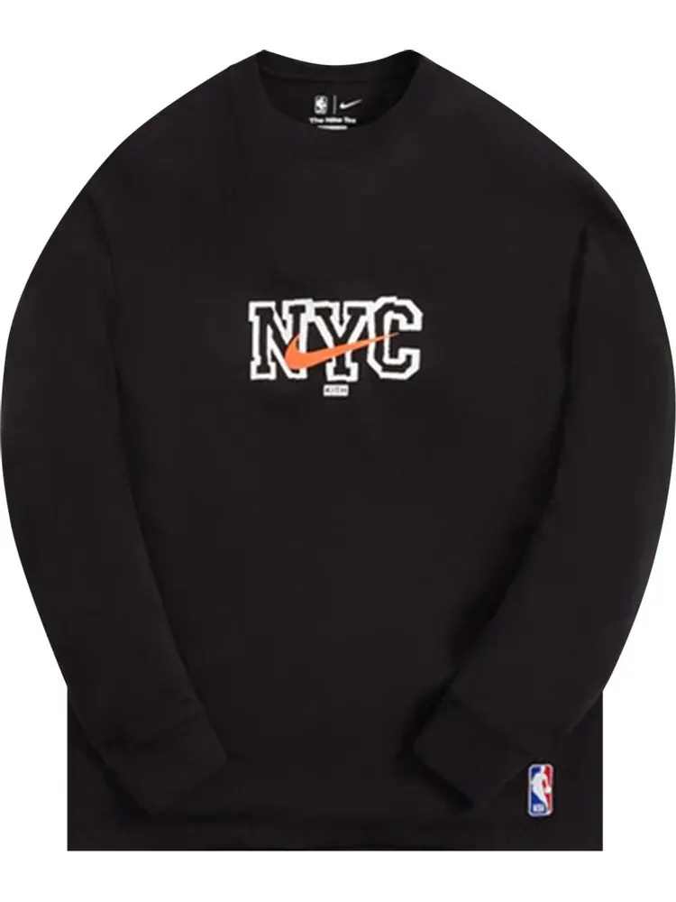 Лонгслив Kith & Nike For New York Knicks Long-Sleeve Tee 'Black' — изображение 1 из 1, черный