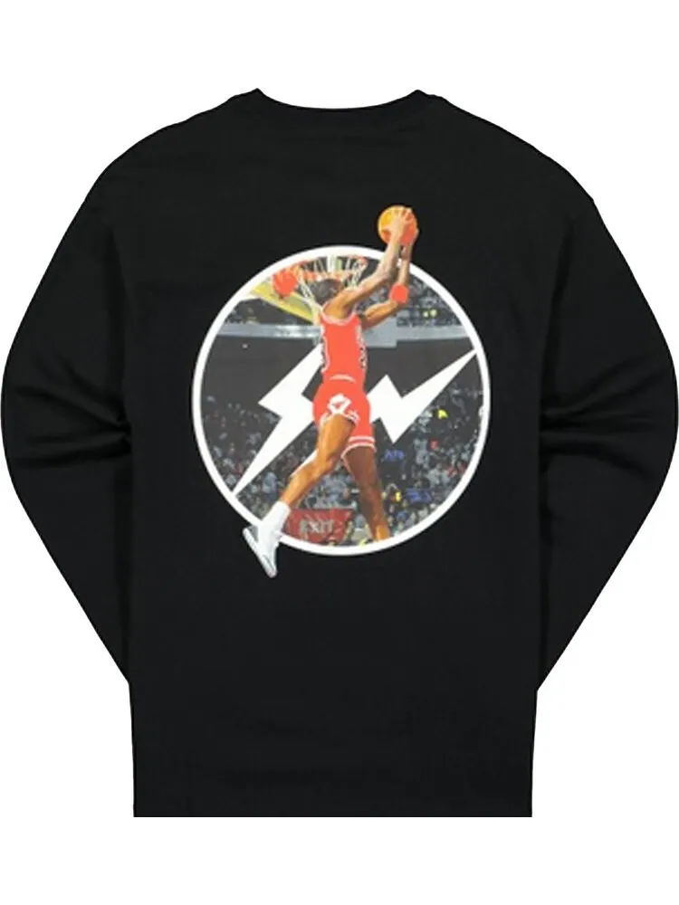 Футболка Air Jordan x Fragment Long-Sleeve T-Shirt 'Black/Reflective Silver' — изображение 2 из 2, черный