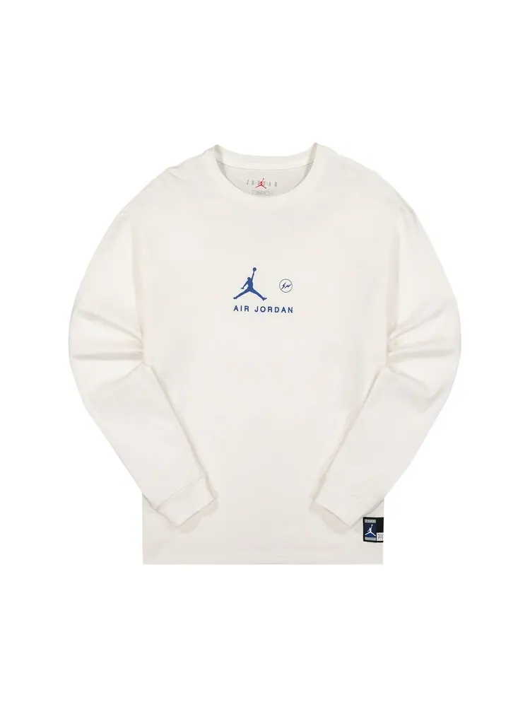 Футболка Air Jordan x Fragment Long-Sleeve T-Shirt 'Platinum Tint' — изображение 1 из 2, белый