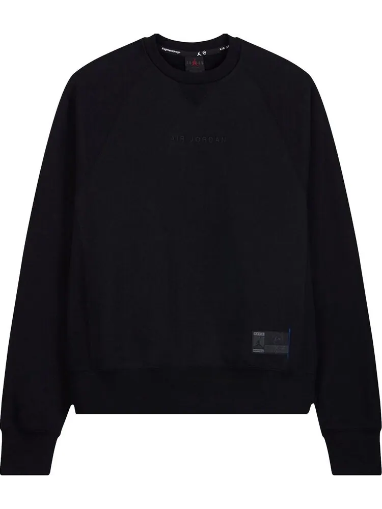 Толстовка Air Jordan x Fragment Crewneck Sweatshirt 'Black/Reflective Silver' — изображение 1 из 2, черный