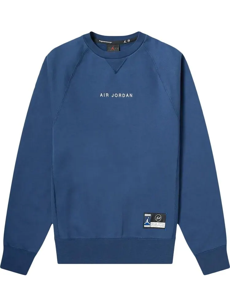 Толстовка Air Jordan x Fragment Crewneck 'Navy/Sport Royal/White' — изображение 1 из 3, синий