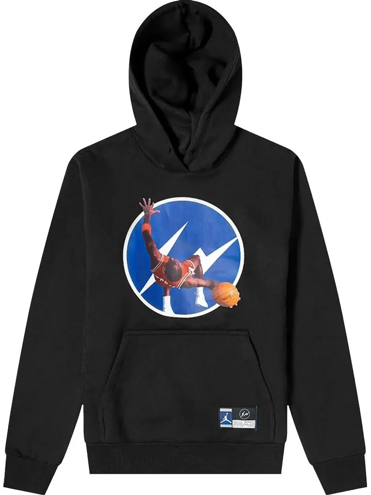 Худи Air Jordan x Fragment Image Pullover Hoodie 'Black/Reflective Silver' — изображение 1 из 3, черный