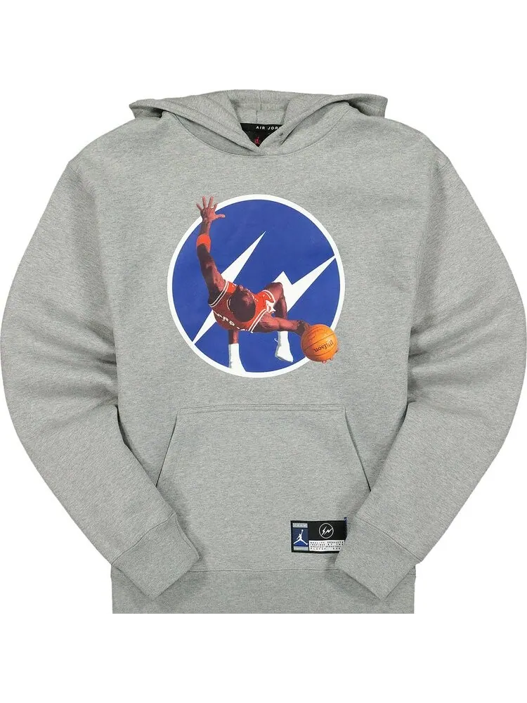 Худи Air Jordan x Fragment Image Pullover Hoodie 'Dark Grey Heather' — изображение 1 из 1, серый