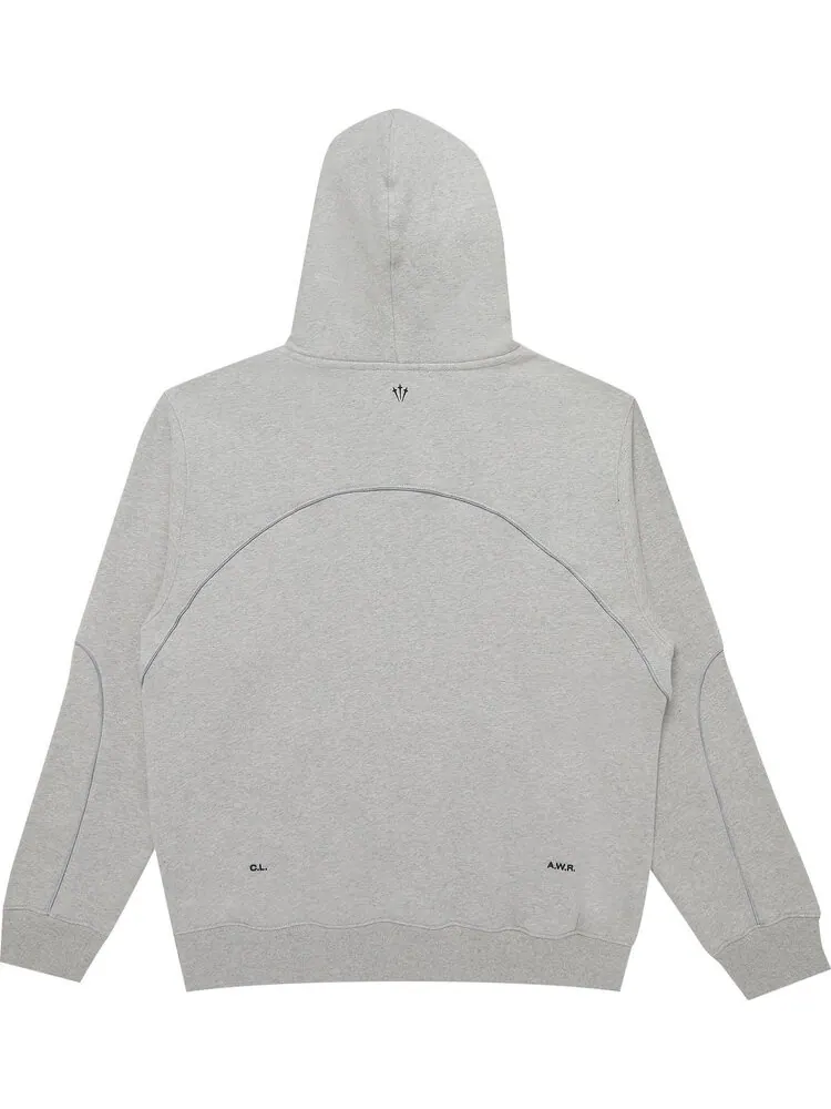 Худи Nike x NOCTA Fleece Hoodie 'Grey Heather' — изображение 2 из 3, серый