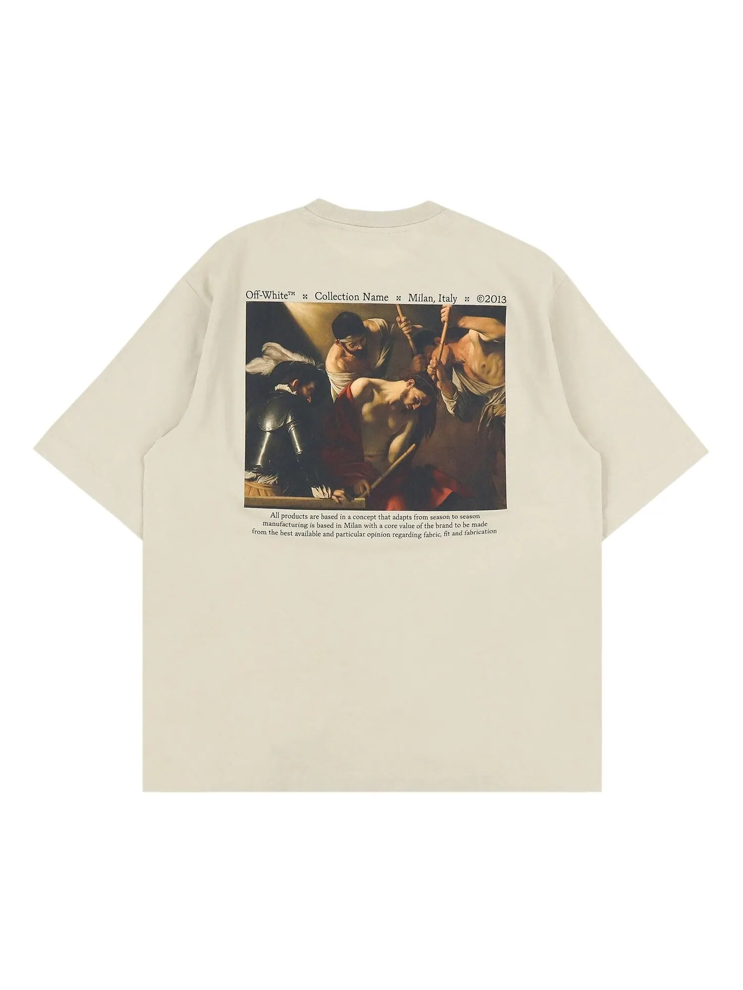 Футболка Off-White Caravaggio Crowning Skate Tee Dark Sand — изображение 2 из 2, бежевый