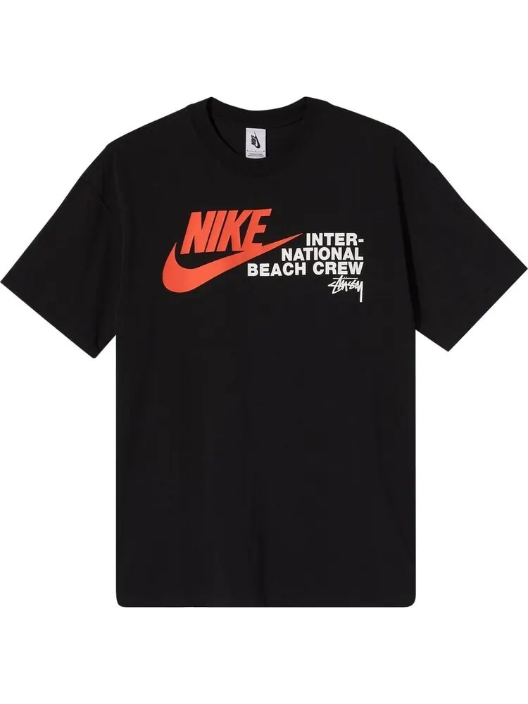Футболка Nike x Stussy International Beach Crew Tee 'Black' — изображение 1 из 2, черный