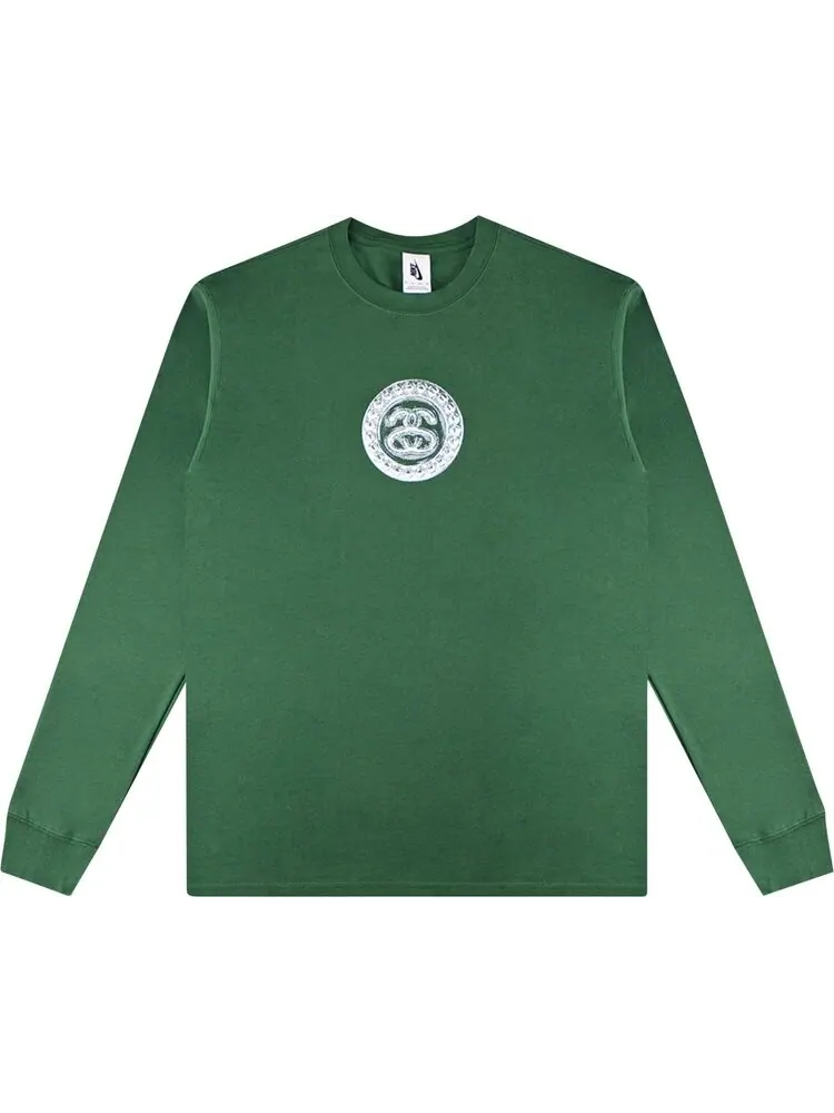 Лонгслив Nike x Stussy SS Link Long-Sleeve Tee 'Gorge Green' — изображение 1 из 2, зеленый