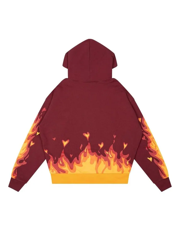 Худи Drew House Secret Fire Oversized Hoodie Burgundy — изображение 2 из 2, бордовый