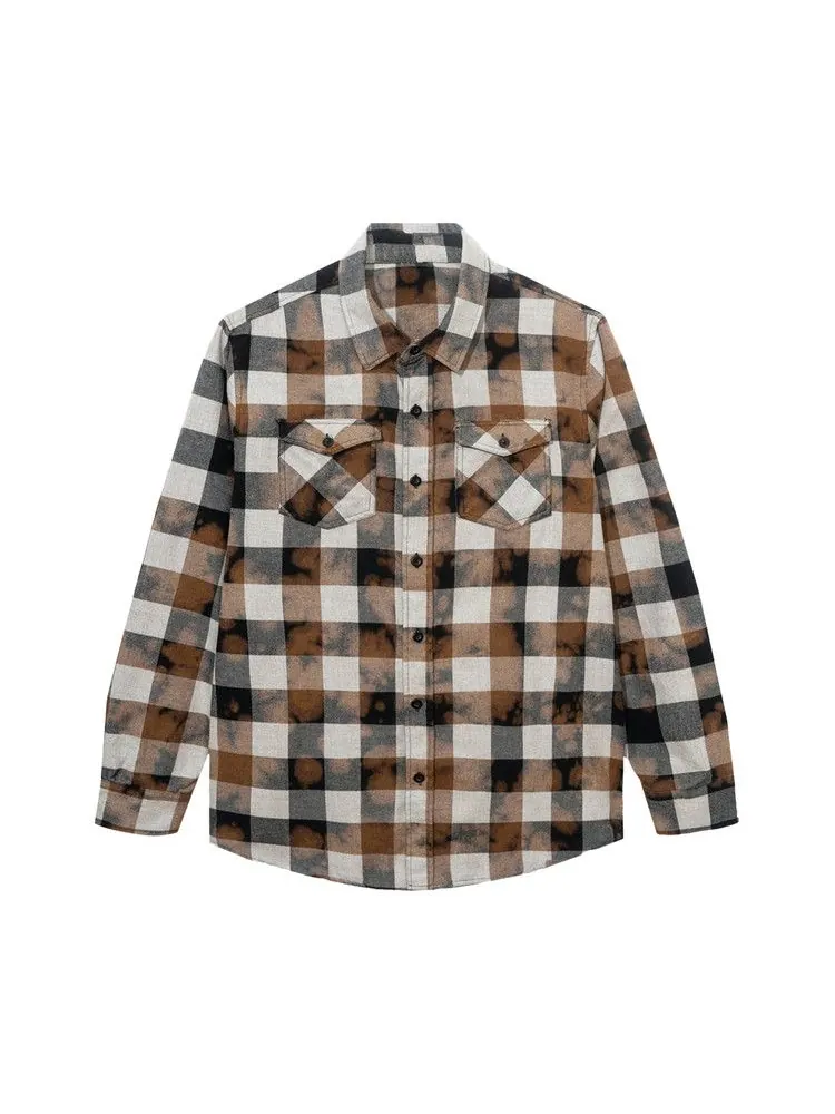 Топ Anti Social Social Club Dialtone Tie Dye Flannel — изображение 1 из 2, черный