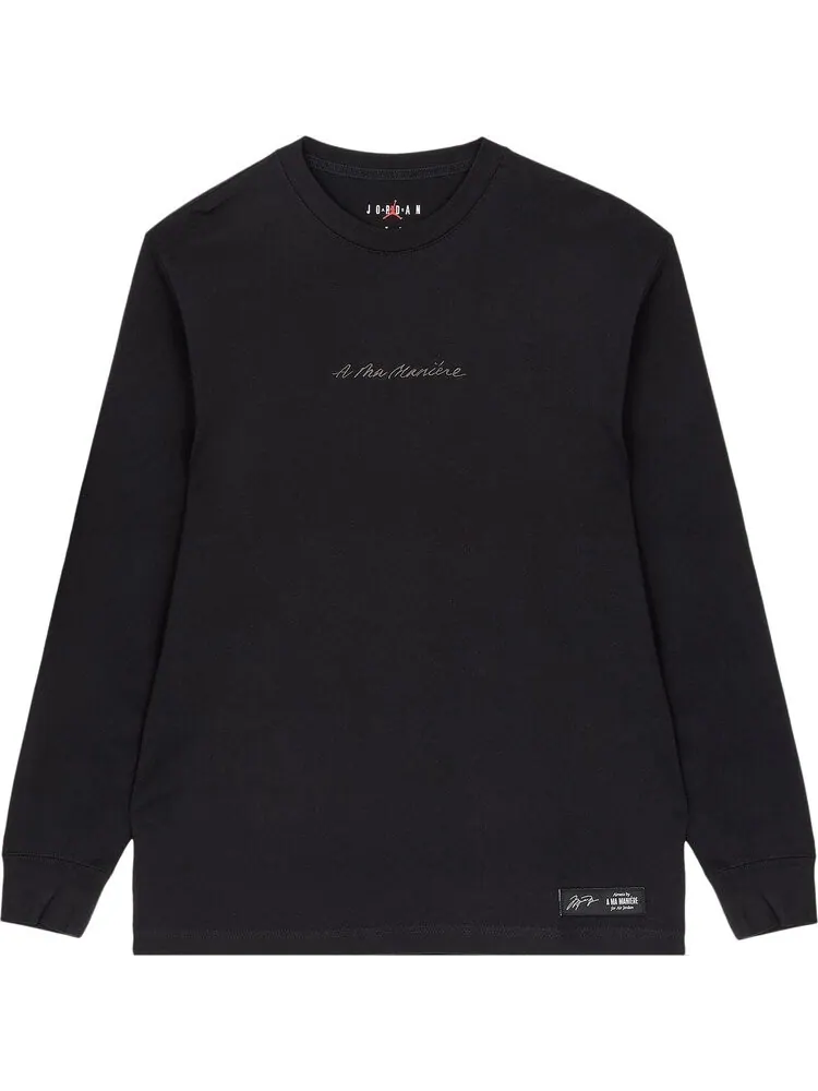 Футболка Air Jordan x A Ma Maniére Long-Sleeve T-Shirt 'Black/Medium Ash' — изображение 1 из 1, черный
