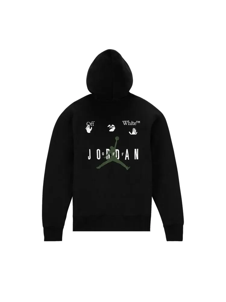 Худи Air Jordan x Off-White MJ 'Black/White/Forest Green' — изображение 2 из 2, черный