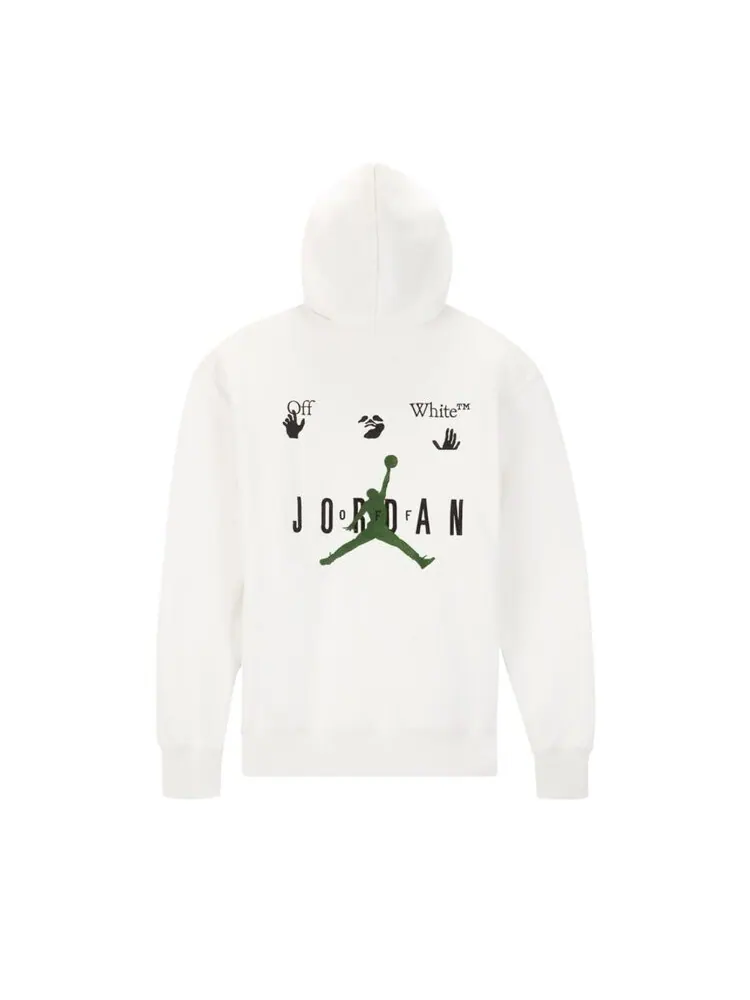 Худи Air Jordan x Off-White MJ Hoodie 'White/Black/Forest Green' — изображение 2 из 2, белый
