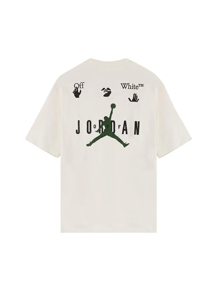 Футболка Air Jordan x Off-White MJ 'White/Black/Forest Green' — изображение 2 из 2, белый