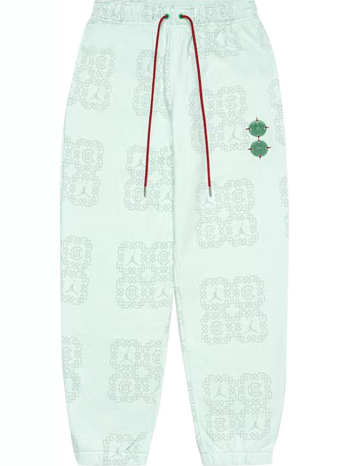 Спортивные брюки Air Jordan x Clot Jade Fleece Sweatpants 'Barely Green' — изображение 1 из 2, зеленый