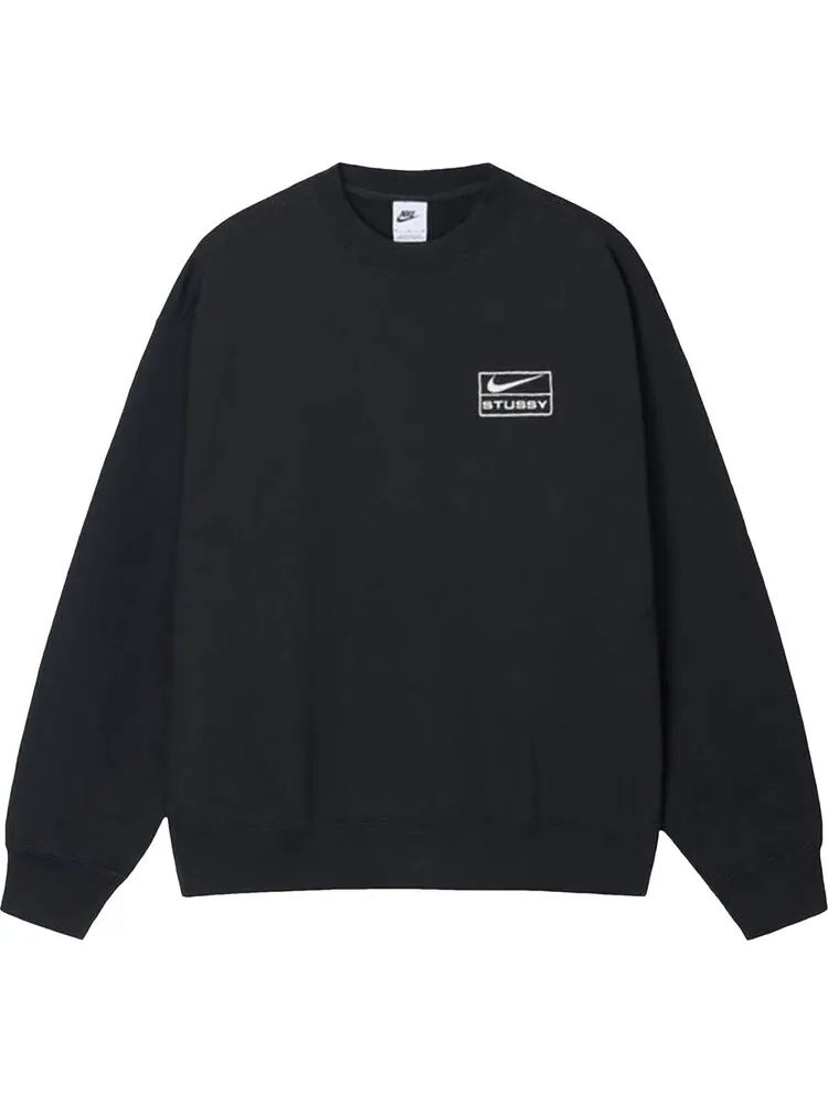 Толстовка Stussy x Nike Acid Wash Fleece Crew 'Black' — изображение 1 из 2, черный