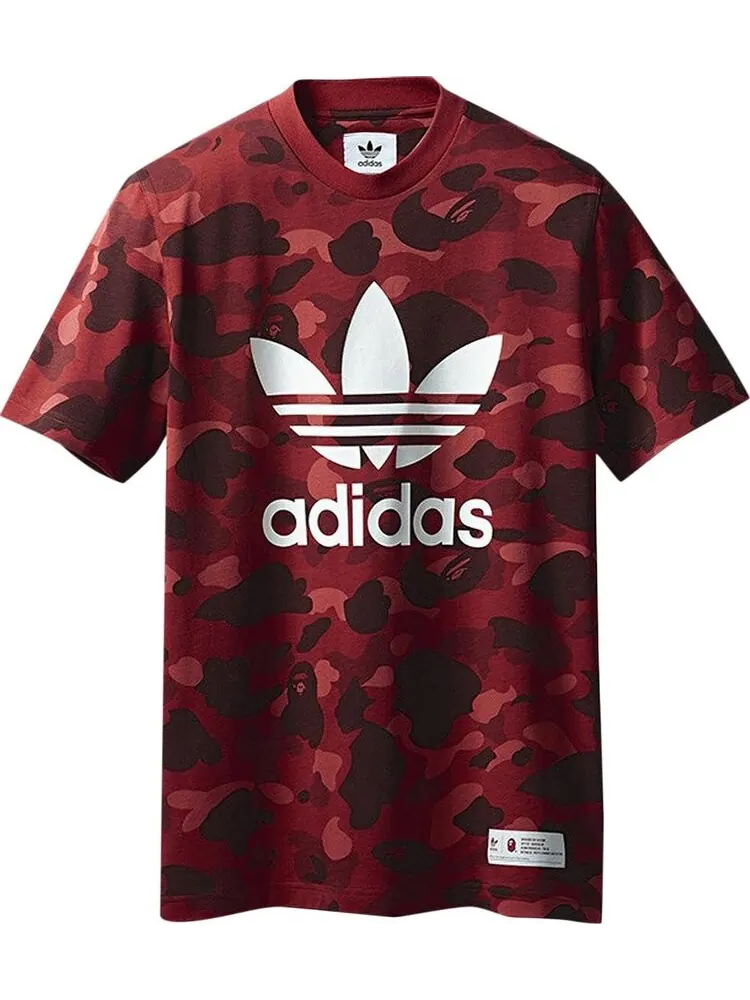 Футболка BAPE x adidas adicolor T-Shirt 'Raw Red' — изображение 1 из 1, красный