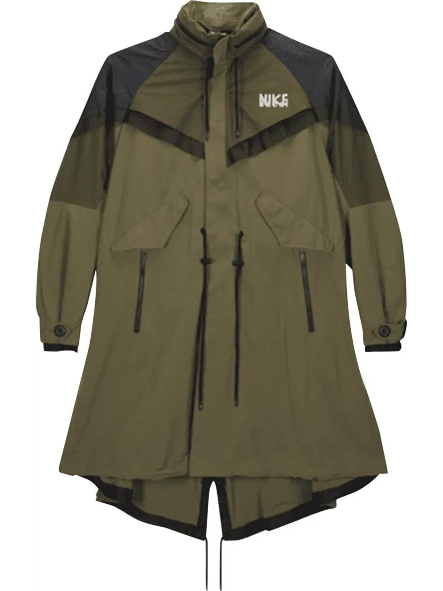 Куртка Nike x sacai Trench Jacket 'Medium Olive' — изображение 1 из 2, зеленый