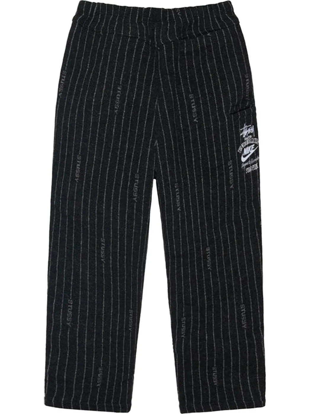 Брюки Stussy x Nike Stripe Wool Pant 'Black' — изображение 2 из 2, черный
