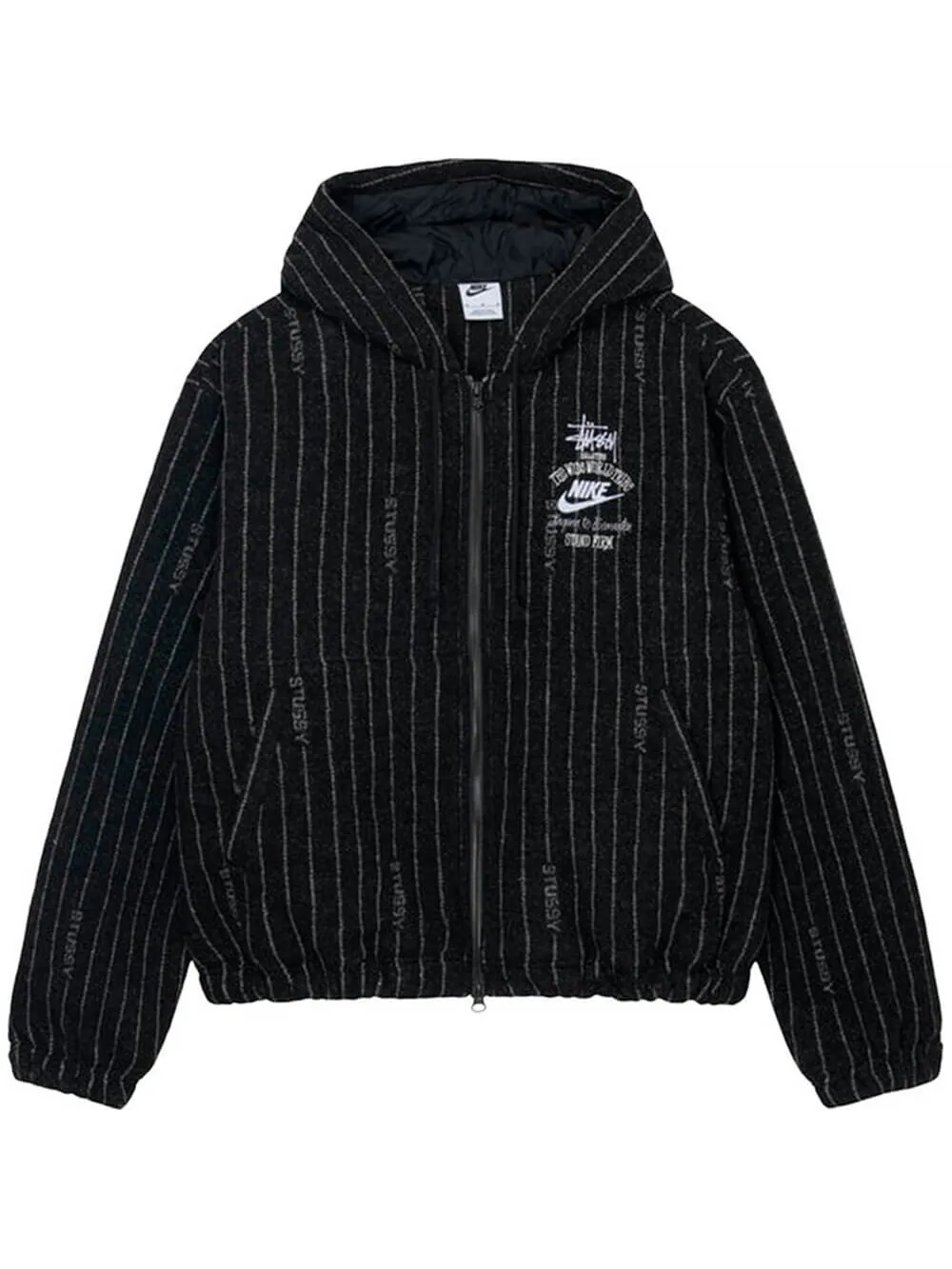 Куртка Stussy x Nike Stripe Wool Unisex — изображение 1 из 2, черный