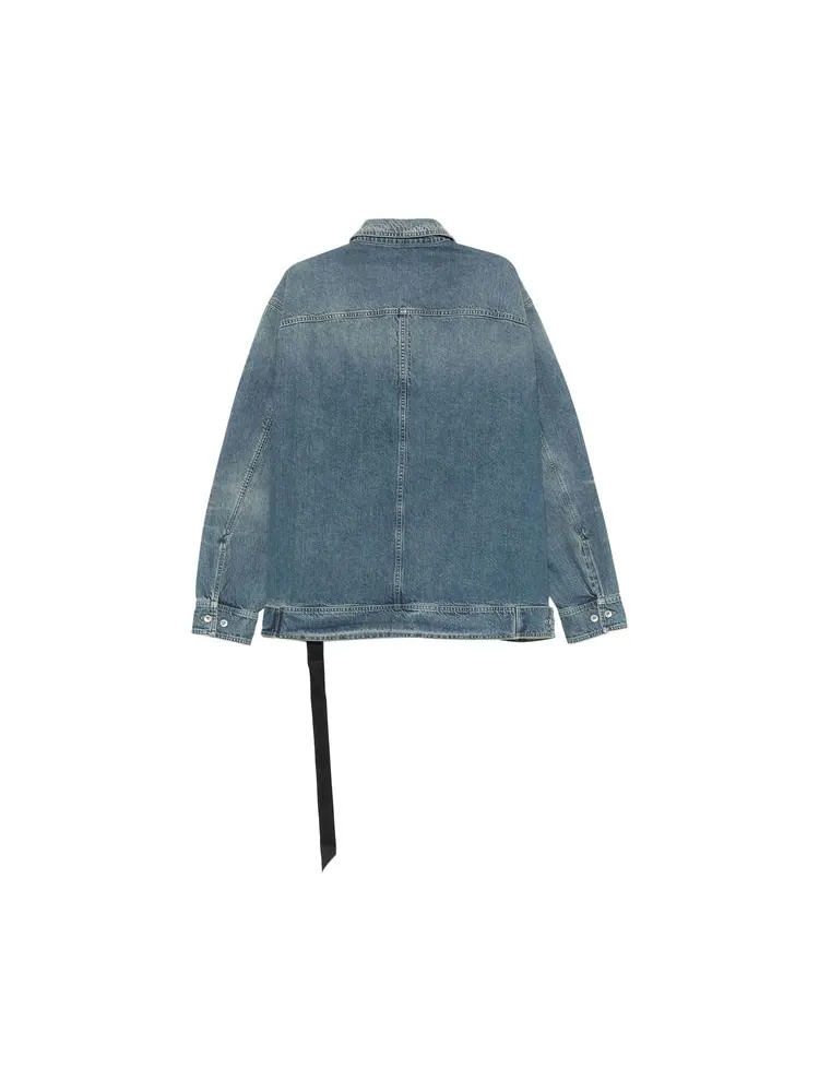 Куртка Rick Owens DRKSHDW Jumbo Denim Jacket 'Washed Indigo' — изображение 2 из 2, индиго