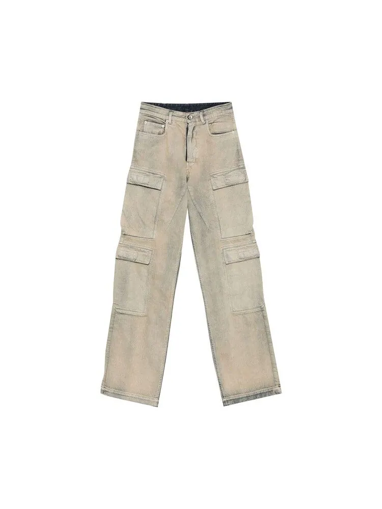 Джинсы Rick Owens DRKSHDW Womens Double Cargo Jeans, Mineral Pearl