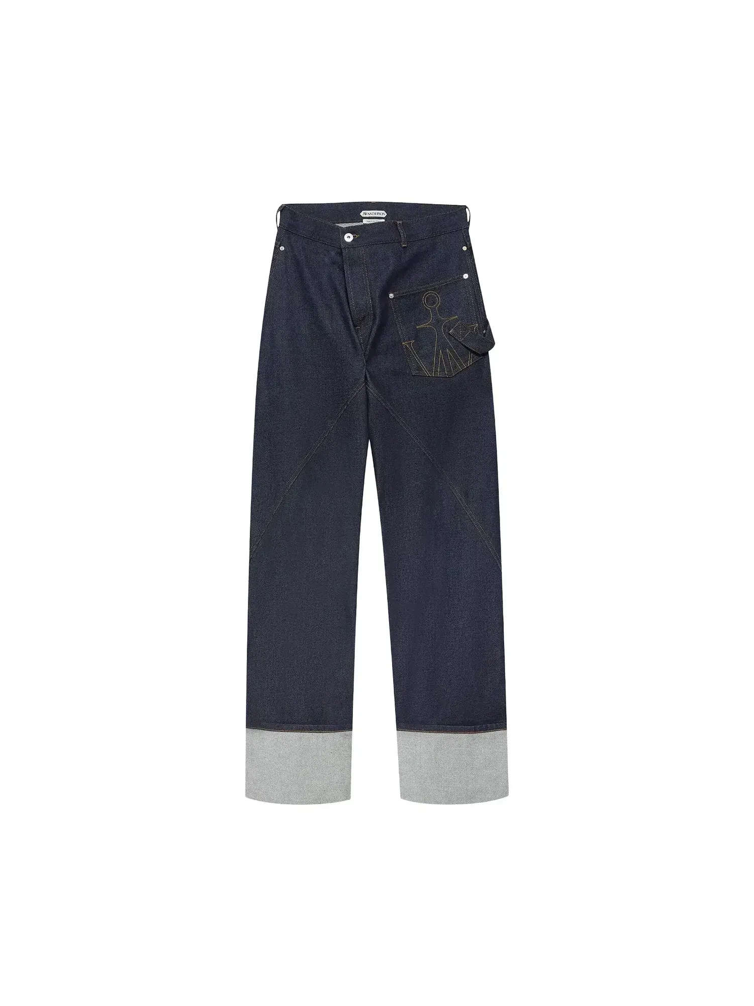 Джинсы JW Anderson Twisted Workwear с отворотами — синий