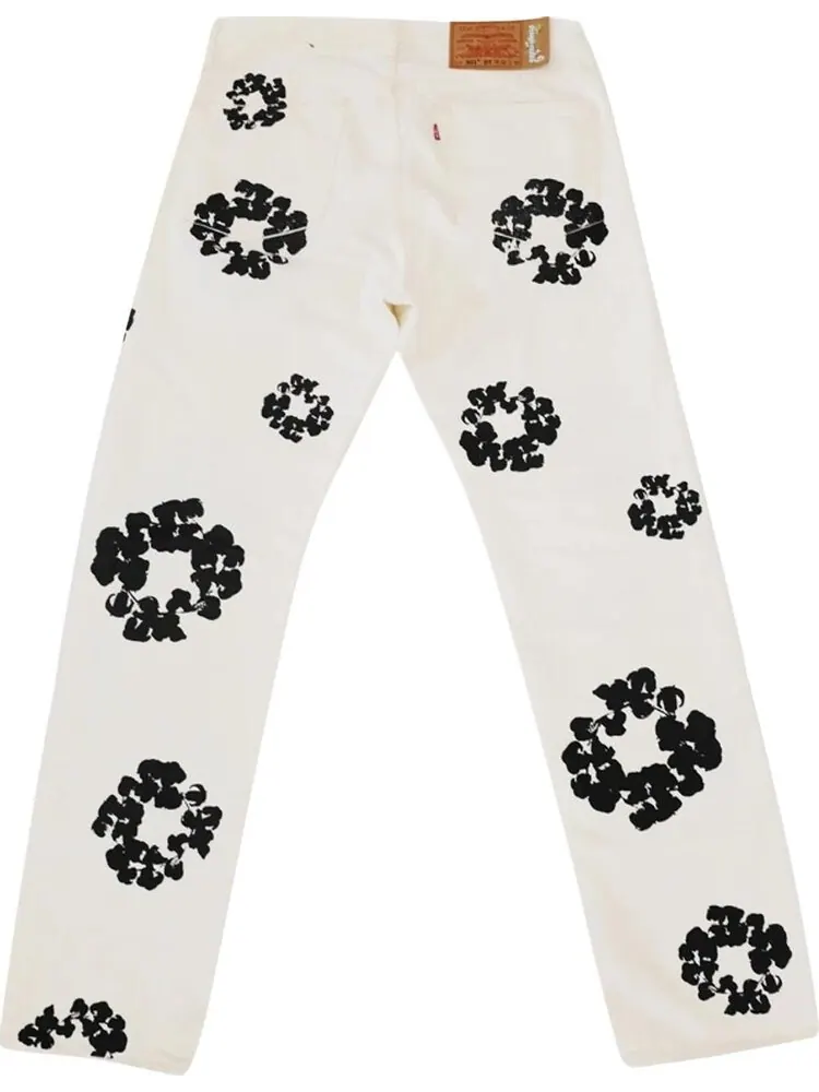 Джинсы Levi's x Denim Tears The Cotton Wreath Inverted Jean 'White' — изображение 2 из 2, белый