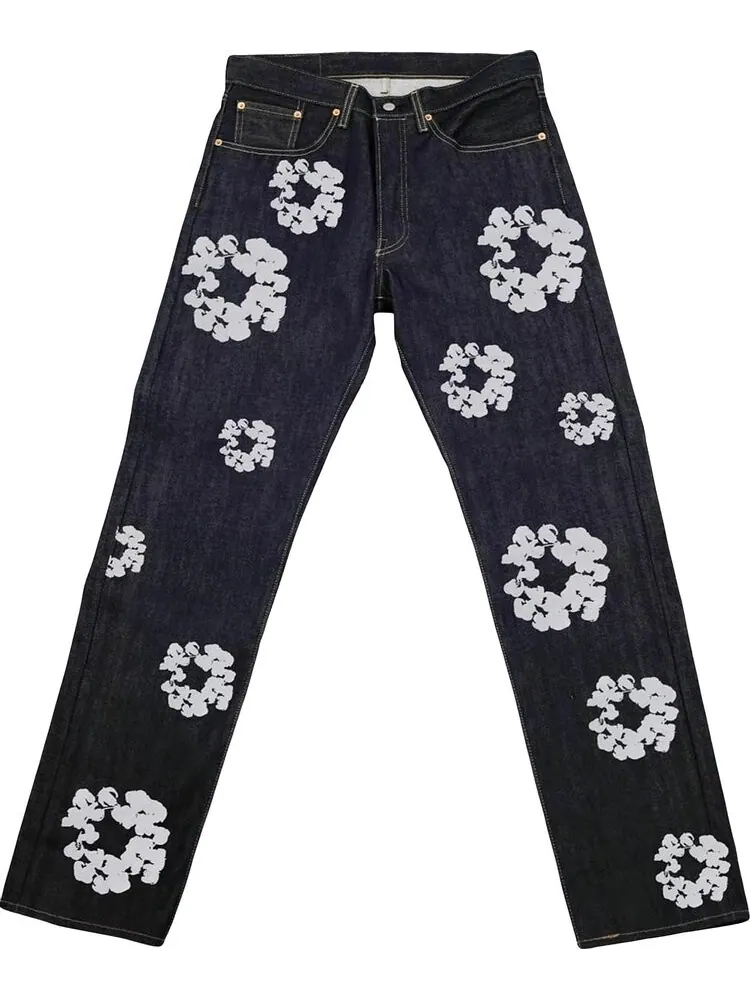 Джинсы Levi's x Denim Tears The Cotton Wreath Selvedge Jean 'Raw Indigo' — изображение 1 из 1, синий
