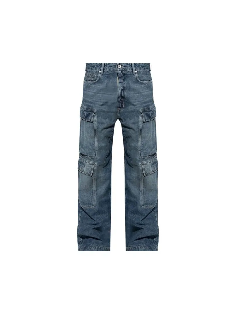 Джинсы Rick Owens DRKSHDW Double Cargo Jeans 'Washed Indigo'