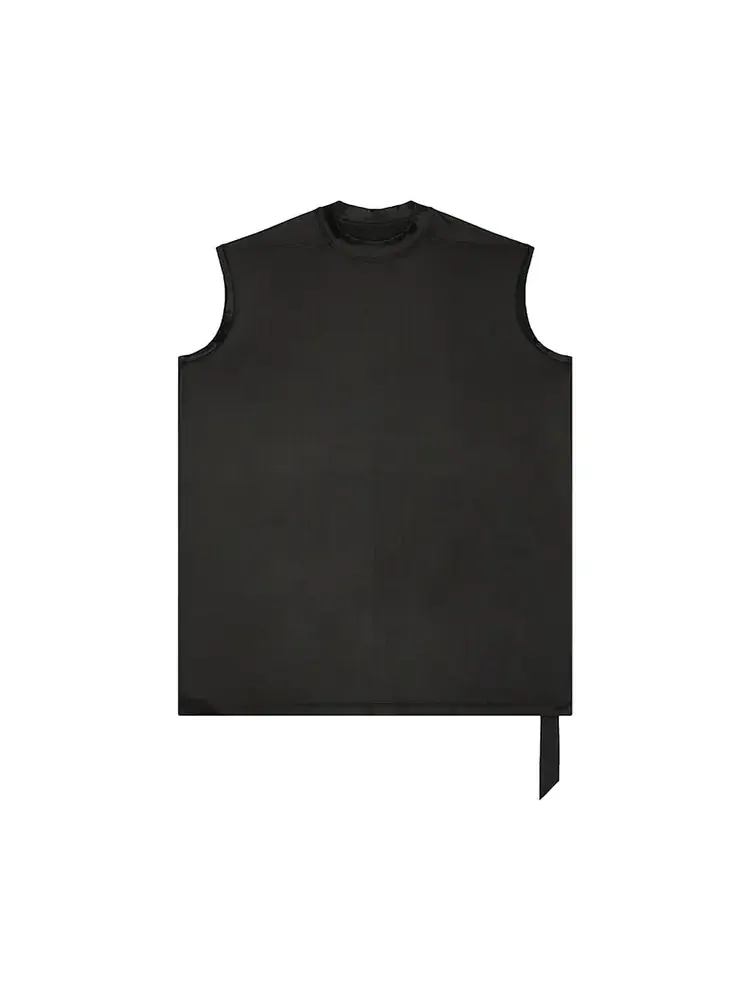 Кожаная футболка Rick Owens DRKSHDW из ткани "тент" черного цвета — изображение 1 из 1, черный