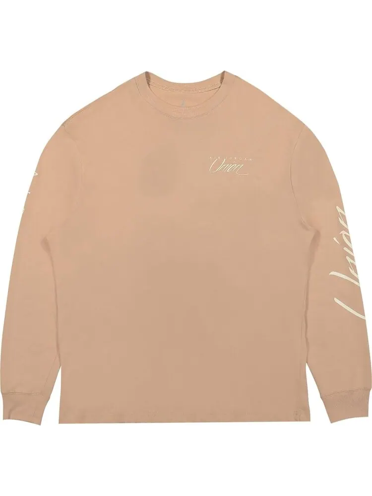 Футболка Air Jordan x Union Long-Sleeve T-Shirt 'Beige/Coconut Milk' — изображение 1 из 2, бежевый