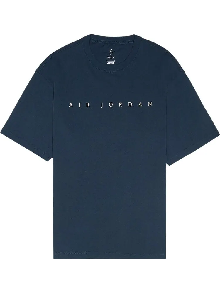 Футболка Air Jordan x Union T-Shirt 'College Navy/Coconut Milk' — изображение 1 из 1, синий