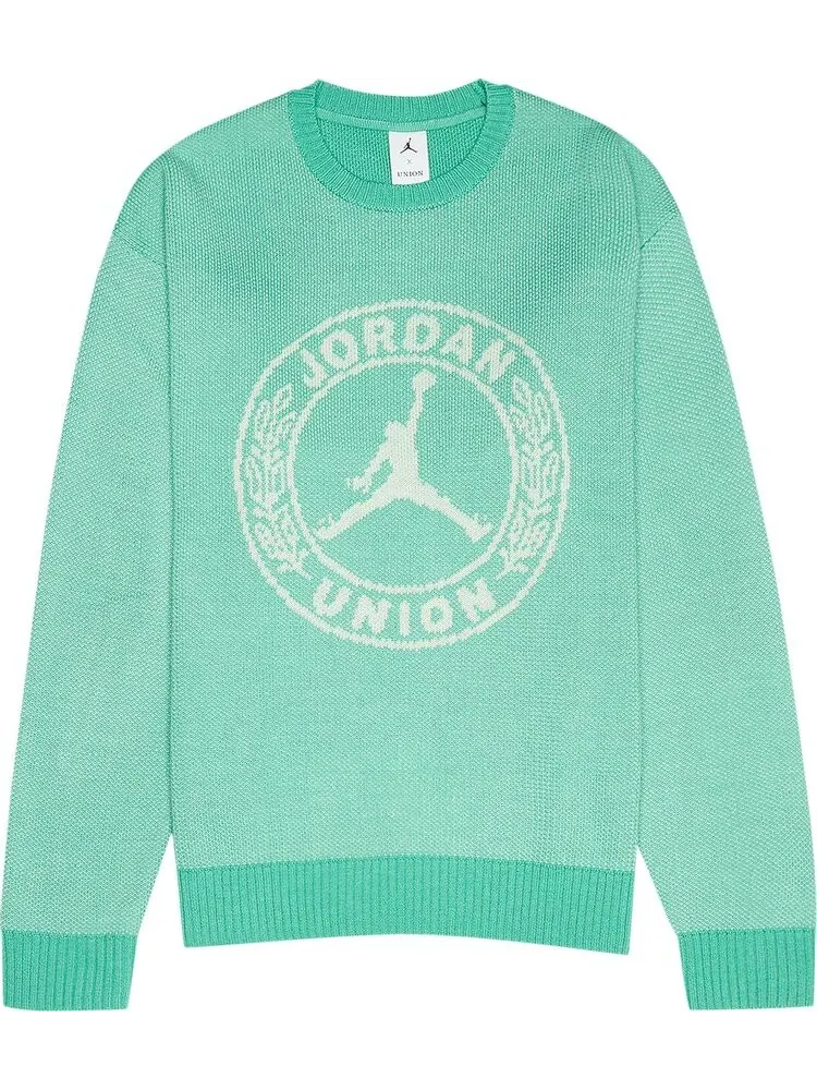 Свитер Air Jordan x Union Sweater 'Kinetic Green/White' — изображение 1 из 1, зеленый