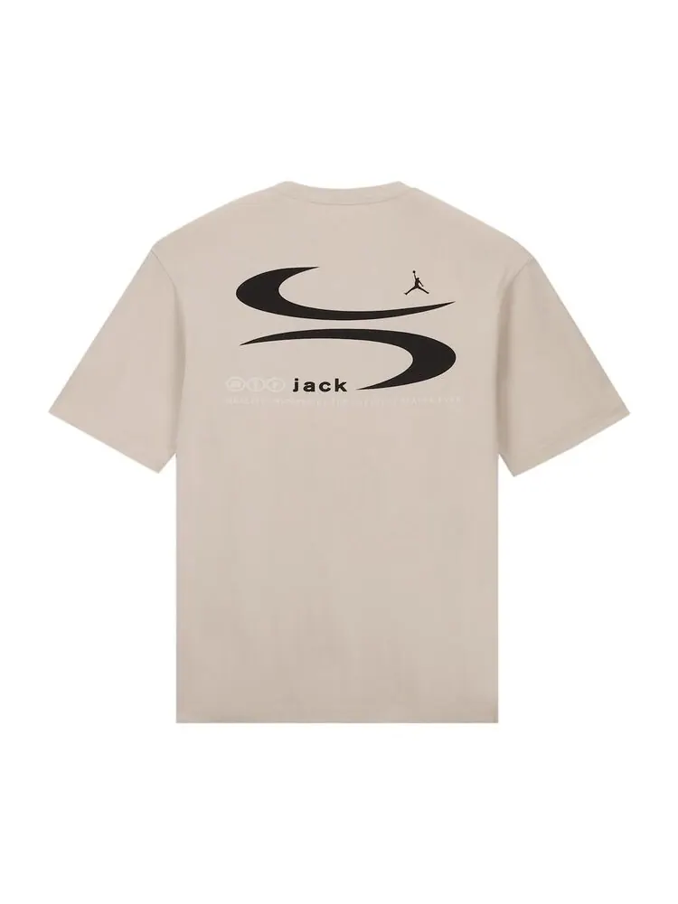 Футболка Air Jordan x Travis Scott Logo Tee Light Bone — изображение 2 из 2, кремовый