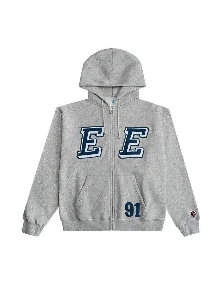 Худи Eric Emanuel EE Felt Zip-Up Hoodie 'Heather Grey' — изображение 1 из 1, серый