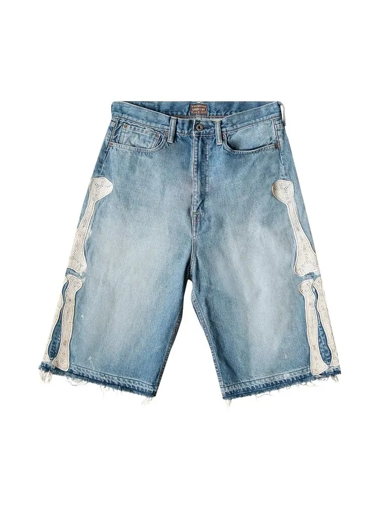 Шорты Kapital Bone Denim Shorts — синий