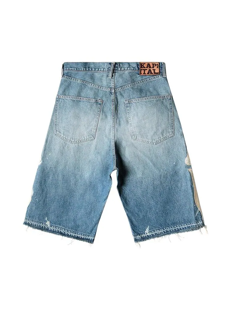 Шорты Kapital Bone Denim Shorts — изображение 2 из 3, синий