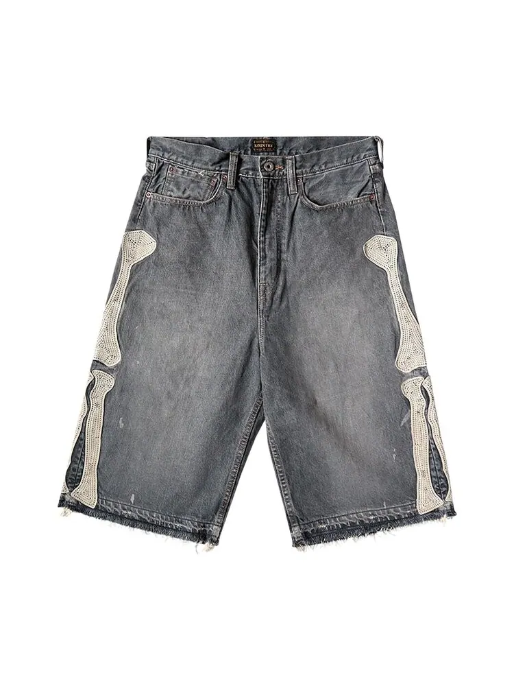 Шорты Kapital Bone Denim Shorts — черный