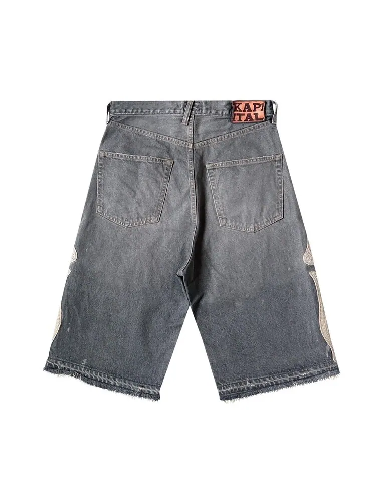 Шорты Kapital Bone Denim Shorts — изображение 2 из 3, черный