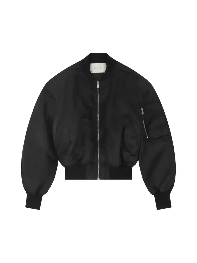 Куртка Entire Studios Cropped Broad Bomber 'Oil' — черный