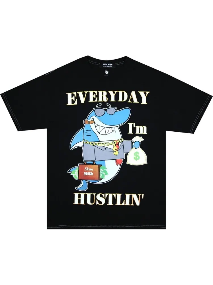Футболка Skim Milk Everyday I'm Hustlin' Tee 'Black' — черный